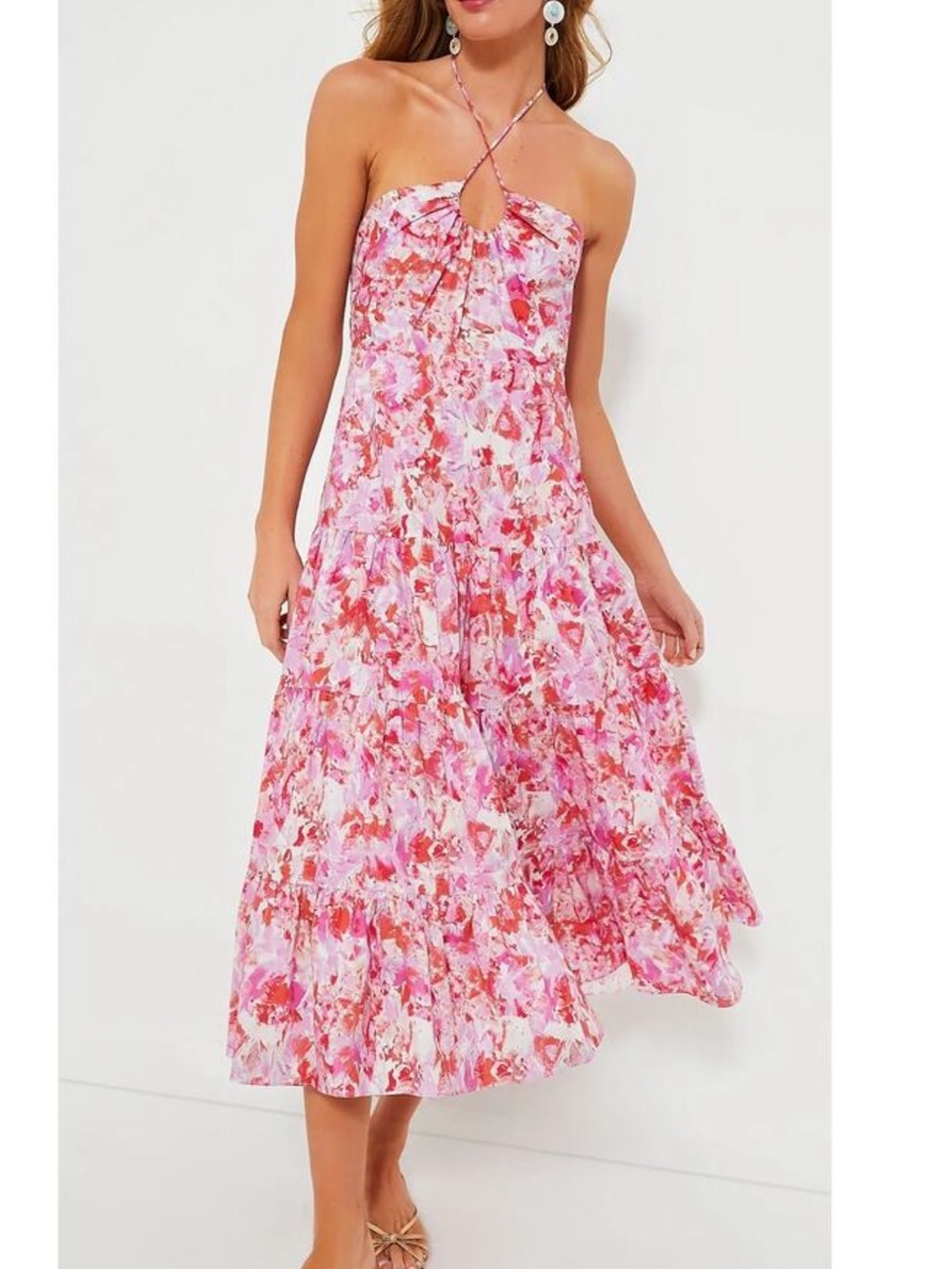 Fuschia Brushstroke Aurora midi dress